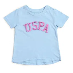 U.S. Polo Assn. Kids Girls Brand Logo Pure Cotton Applique T-shirt image 4