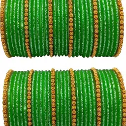 SAND Green Glass Artificial Stones & Beads Bangle-picture-13