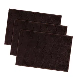 Kuber Industries Brown 3 Pieces Self Design Microfiber Doormats image 4