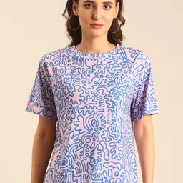 MARCA Disati Abstract Printed Round Neck T-Shirt-image-12