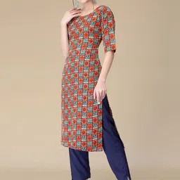 Moda Rapido Women Ethnic Motifs Printed Regular Kurta with Trousers image 2