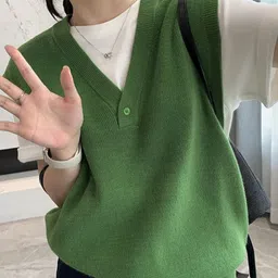 StyleCast Women V-Neck Sleeveless Pullover Sweaters-image-80