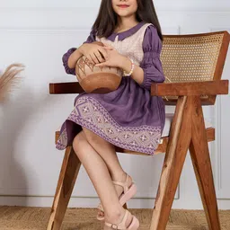 TINY TWILLS Embroidered Peter Pan Collar Puff Sleeve Fit & Flare Dress image 5