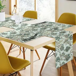 CASABLEU Calvia 7 Pieces Green & Grey Floral Printed Reversible Table Linen Sets-image-27