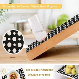 Kuber Industries Black & White 3 Pieces Printed Shelf Liner Organisers image 3