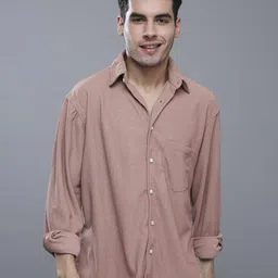 Mast & Harbour Men Comfort Relaxed Fit Solid Spread Collar Casual Shirt-picture-10