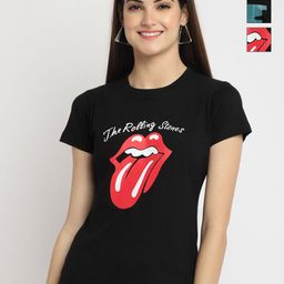 Tromko Women Pack of 3 Typography Printed Round Neck Cotton Regular Fit T-shirts-picture-1