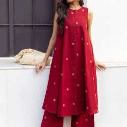 KALINI Women Ethnic Motifs Regular Kurta with Trousers image 3