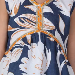 Cutiekins Girls Floral Printed Gotta Patti A-Line Kurta With Sharara & Dupatta image 4