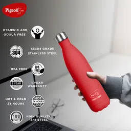 pigeon Aqua Scarlet 24 Hrs Hot & Cold Therminox Vaccum Insulated 750 ml Flask image 3