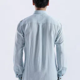 TURMS Men Stain And Water Repellent Anti Odor Button Down Collar Kansas Linen Solid Shirt image 3