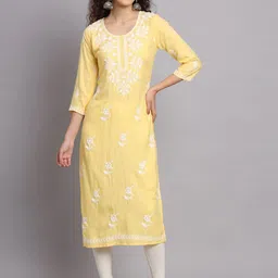 HERE&NOW Women Floral Embroidered Thread Work Kurta-picture-32