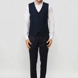 Ethnix by Raymond Solid Single-Breasted 3-Piece Formal Suits image 5