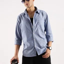 Blu MNKY Men Classic Slim Fit Casual Shirt-picture-38