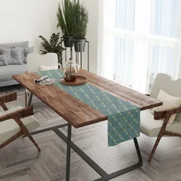 STITCHNEST Blue & Beige Floral Printed Table Runner image 5