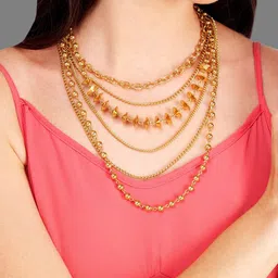DressBerry Gold-Plated Multi Layered Statement Necklace-picture-10