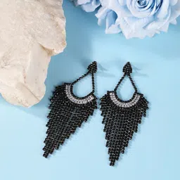 KPOP Brass-Plated Rhinestone Contemporary Drop Earrings-picture-32