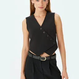 Koton Striped V Neck Sleeveless Waistcoat-image-7