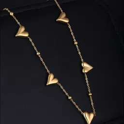 DressBerry Gold-Plated Stainless Steel Heart Shaped Anti tarnish Chain-picture-35