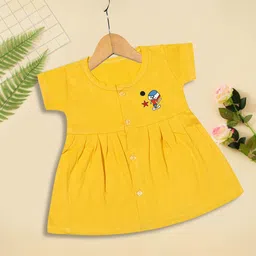 KIDEEZGUILD Girls Pack Of 6 Round Neck A-Line Dress image 5