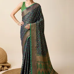 NIWAA Woven Design Zari Art Silk Handloom Patola Saree-picture-40