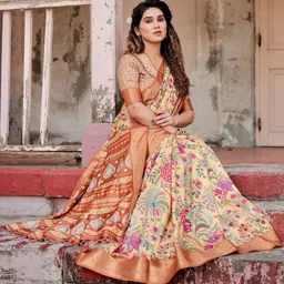 MAHARANI COUTURE Floral Printed Kanjeevaram Saree image 4