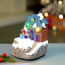 Little Surprise Box LLP Blue Santa House Figurine Rotating, Musical Showpiece-picture-37
