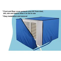 Stylista Blue Solid Waterproof Air Conditioner Covers image 4