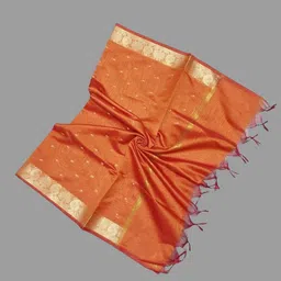 khadija's Jacquard Woven Orange Women Dupatta image 3
