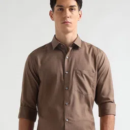 Arrow Self Design Spread Collar Pure Cotton Formal Shirt image 2