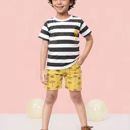 Toonyport Boys Striped Pure Cotton T-shirt with Shorts-image-52