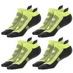 FRIDO Men Pack Of 4 Green Colorblocked Cotton Ankle-Length Socks-picture-39