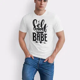 Seekbuylove Typography Printed Round Neck Bio Finish Pure Cotton T-shirt image 5