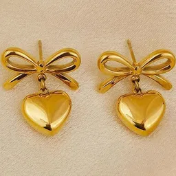 Celestique Stainless Steel Heart Shaped Drop Earrings-picture-37