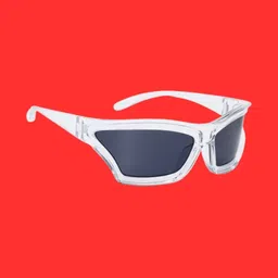 OUDI Women Grey Lens & White Square Sunglasses with image 2