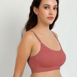 samvar Women Cotton Orange Non Padded Non-Wired Lingerie Bra Sport wear Gym Crop Tank Top image 2