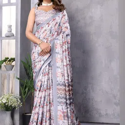 priyashi Floral Printed Designer Silk Cotton Bhagalpuri Saree image 3