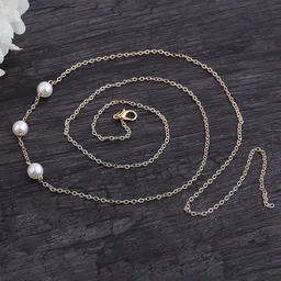 Fabme Gold-Plated Pearls Beaded Waist Chain image 1
