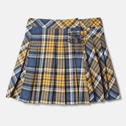 United Colors of Benetton Girls Checkered Pure Cotton A-Line Skirts-picture-31