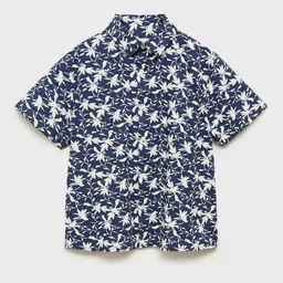 Mango Kids Boys Cotton Floral Printed Shirt-picture-11