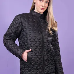 FEYONA Women Mock Collar Solid Puffer Jacket image 2