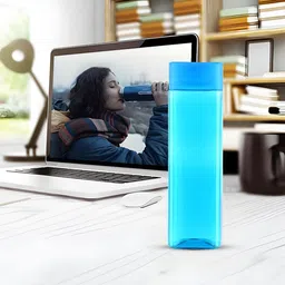 Kuber Industries Blue Set of 6 Plastic Solid Water Bottle image 2