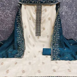 Peachmode Embroidered Unstitched Dress Material image 4