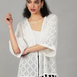 UnaOne Women Embroidered Tie-Up Shrug-picture-21