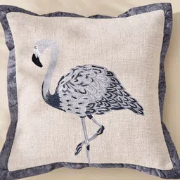 Home Centre Beige & Grey Embroidered Square Cushion Covers-image-56