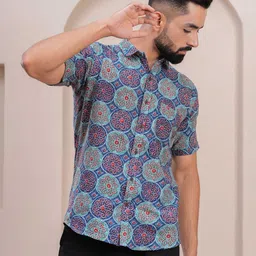 JAHIDA COMFORT WITH STYLE Men Comfort Fit Ethnic Motifs Printed Cotton Casual Shirt-image-56