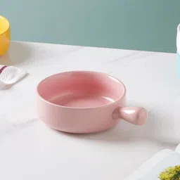 nestasia Ceramic Serving Bowl Cerami Crest Bowl with Handle-picture-12