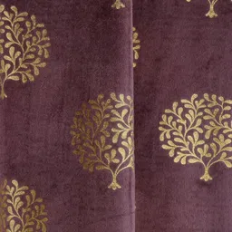 Kiara Creations Grey & Gold-Toned 2 Pcs Tree Printed Room Darkening Door Curtains image 4