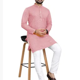 AWM Men Cotton Solid Straight Kurta image 4