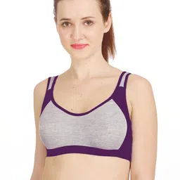 samvar Women Cotton Purple Non Padded Non-Wired Lingerie Bra Sport wear Gym Crop Tank Top-picture-41
